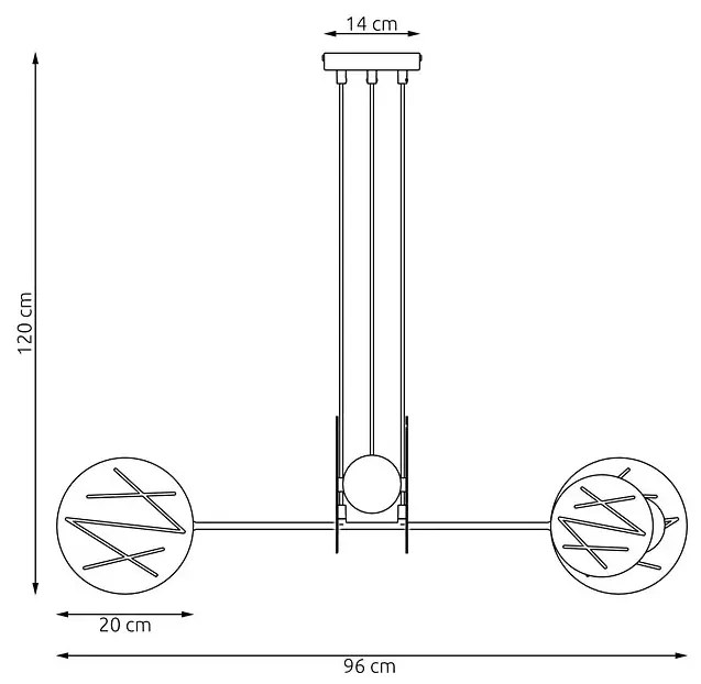 Czarna wisząca lampa w stylu industrialnym - 5X D152 L9-K79