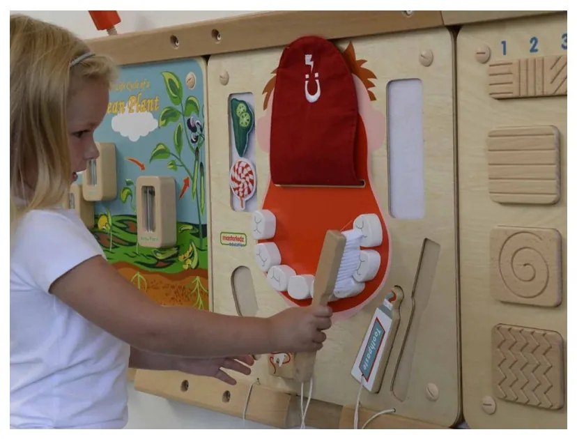 Masterkidz higiena jamy ustnej ścienna tablica sensoryczna flex montessori