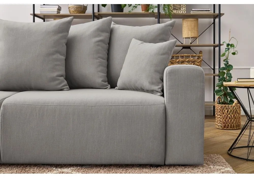 Jasnoszara sofa rozkładana Envy – Bobochic Paris