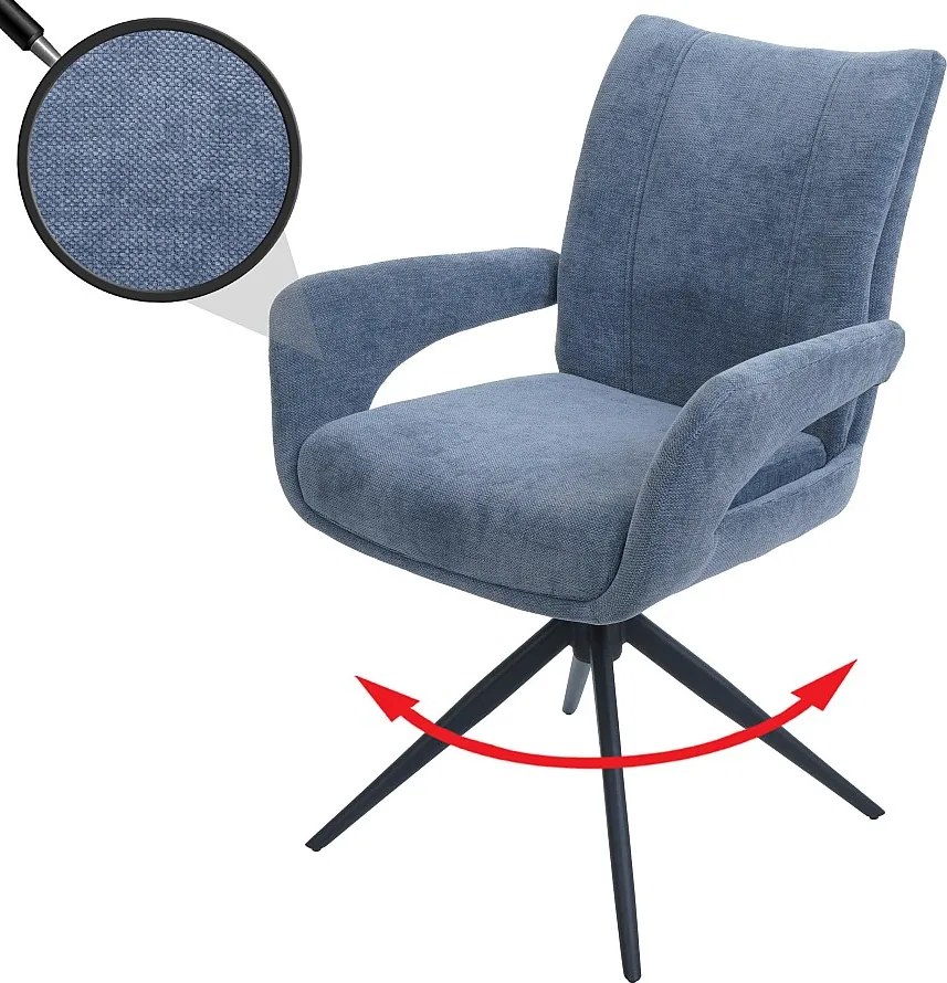 Krzesło do jadalni MCW-O78,  szaro-niebieskie