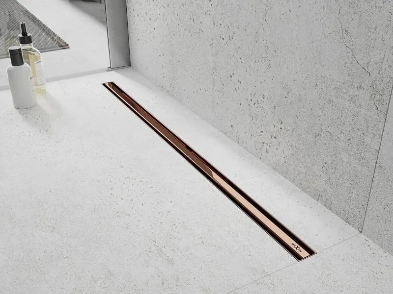 Mexen Flat 360° Slim odpływ liniowy obrotowy 150 cm, różowe złoto - 1641150