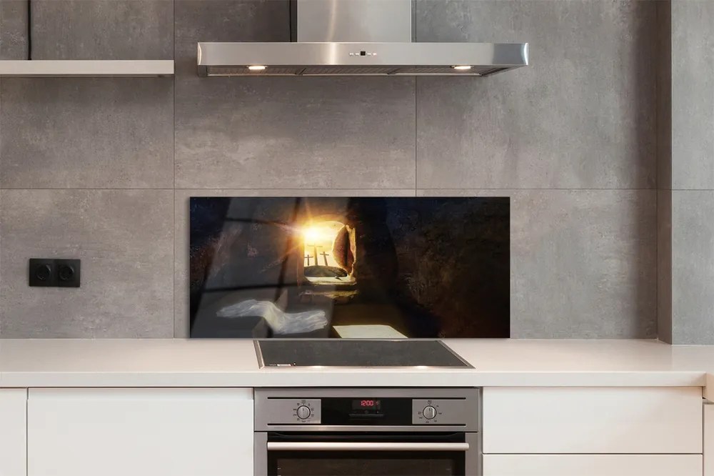 Szklany Panel Jaskinia i Krzyże o Poranku