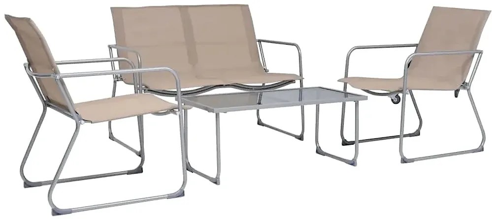 Czteroczęściowy zestaw wypoczynkowy w kolorze taupe - Lucy 3X