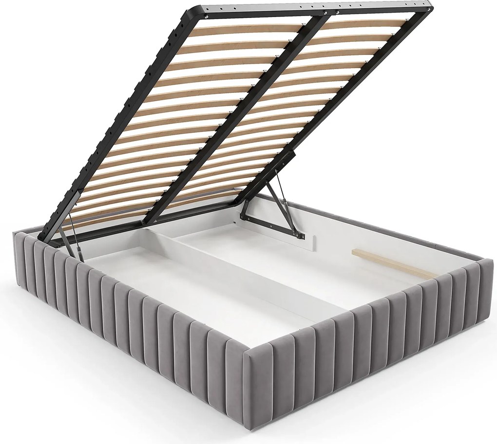 Różowe nowoczesne łóżko welurowe 5 rozmiarów S1-T93