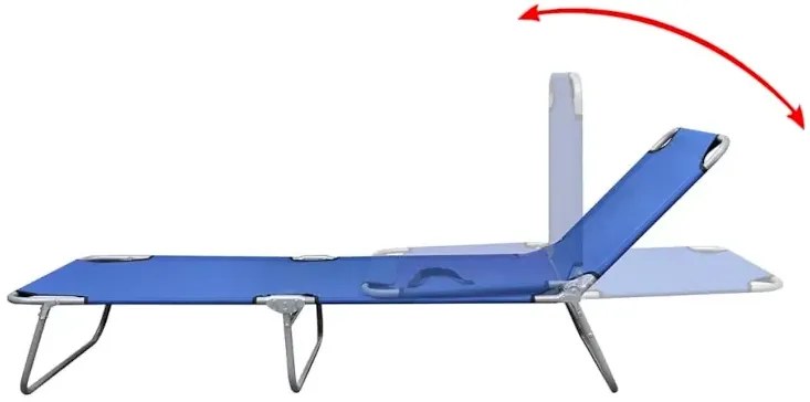 Składany leżak ogrodowy niebieski A9-P54