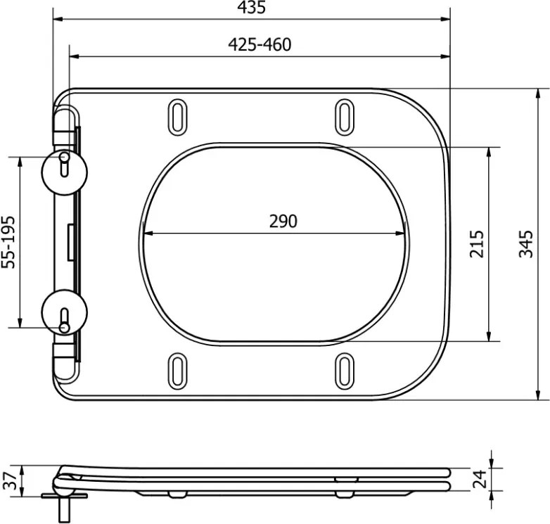 Mexen deska wolnoopadająca slim, duroplast, biała połysk - 39090100