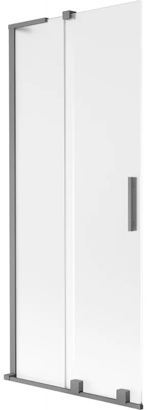 Mexen Velar L parawan nawannowy 2-skrzydłowy rozsuwany 80 x 150 cm, szron, gun metal - 896-080-003-31-95