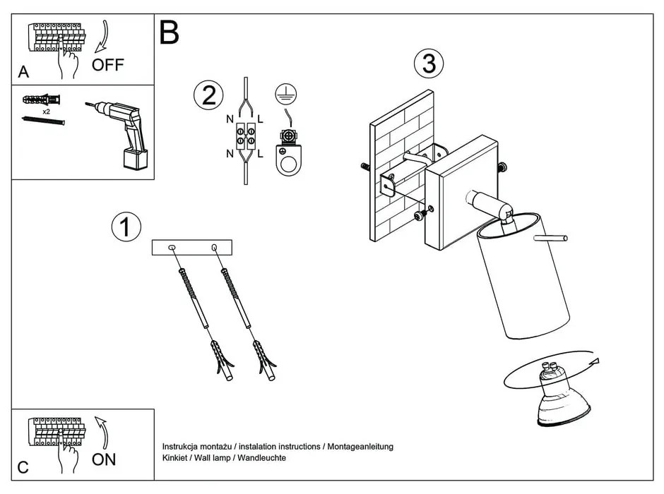 Kinkiet w kolorze srebra Sollux Etna