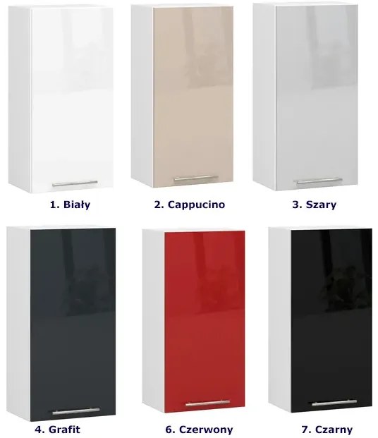 Czarna górna szafka kuchenna z półkami C1-Z22