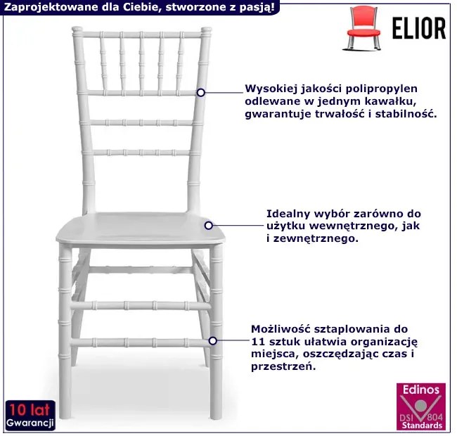 Białe krzesło chiavari P0-F16