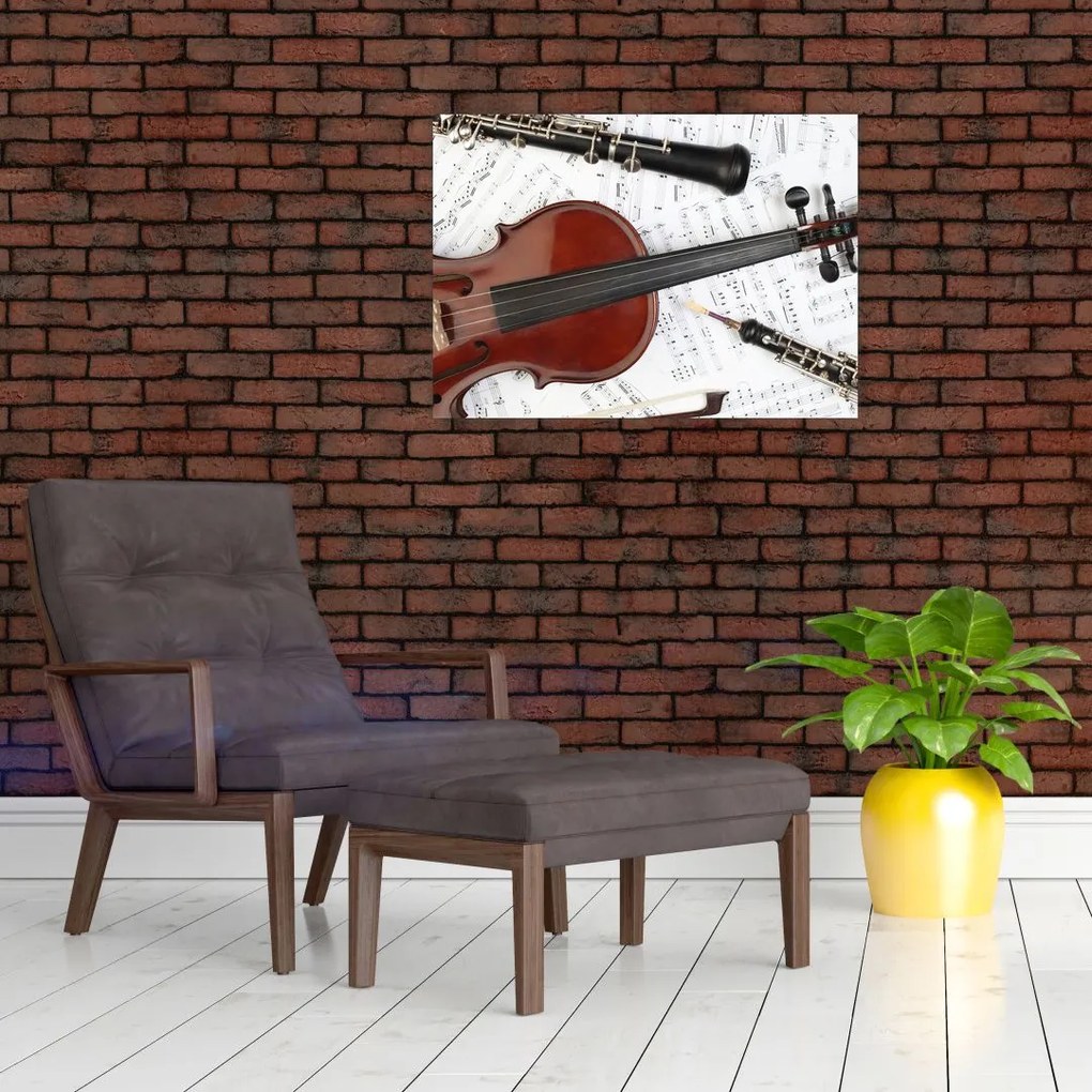 Obraz na szkle - Instrumenty muzyczne (70x50 cm)