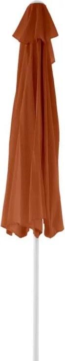 Półokrągły balkonowy parasol 2,7 m terakotowy z korbką