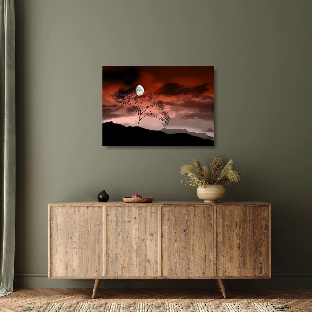 Obraz na szkle - Księżyc oświetlający noc (70x50 cm)