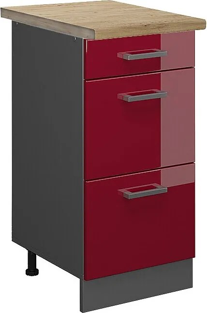 Szafka dolna do kuchni czerwony połysk 40x60x81.6 r-line
