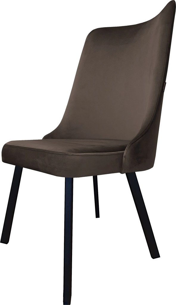 Krzesło Victor tkanina Welur noga metalowa krzesło tapicerowane premium : Kolor nogi - Czarna profil, Kolor tkaniny - VELVET - MG05, Typ siedziska - Siedzisko stałe