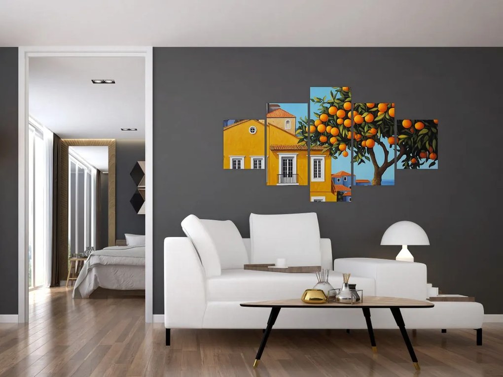 Obraz - Drzewo pomarańczowe (125x70 cm)