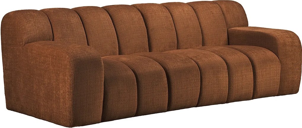 Kanapa 3-osobowa z tkaniny szenilowej w kolorze terakoty BELADON