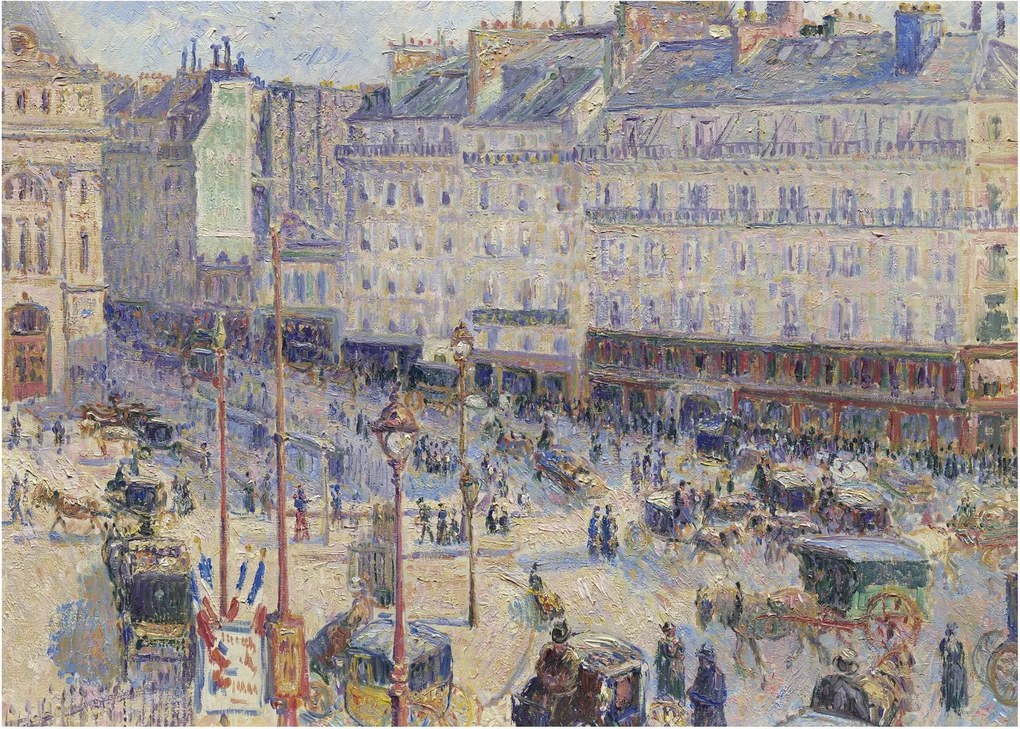 Obraz na szkle - Camille Pissarro, The Place du Havre, reprodukcje (70x50 cm)