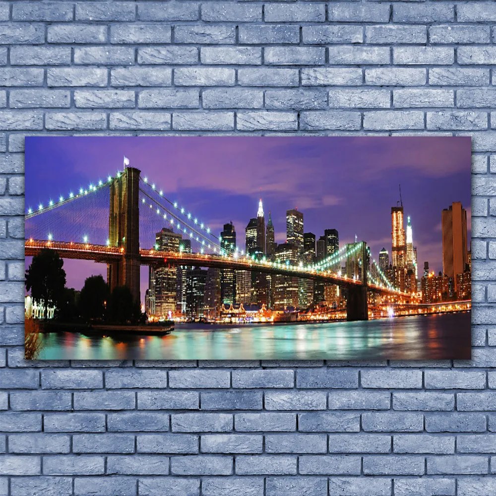 Obraz na płótnie Panorama Mostu o Zmierzchu