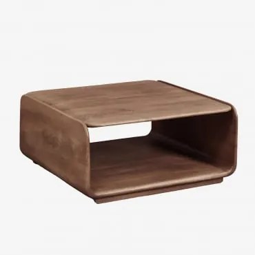 Kwadratowy Stolik Kawowy Z Drewna Tinsley Ciemny Akacjowy Brąz & 75 X 75 Cm - Sklum