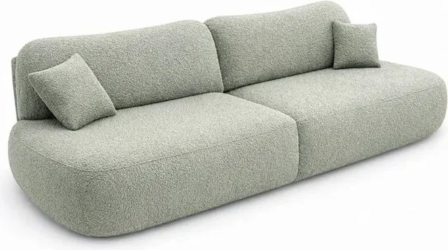 Sofa AVERIO Rozkładana Dwuosobowa Szara Boucle Nowoczesna