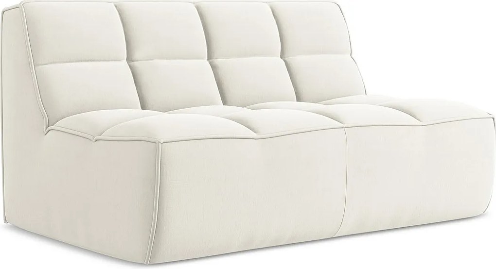 Modułowa sofa 2-osobowa - z tkaniny welwetowej - jasny beż - KALAI