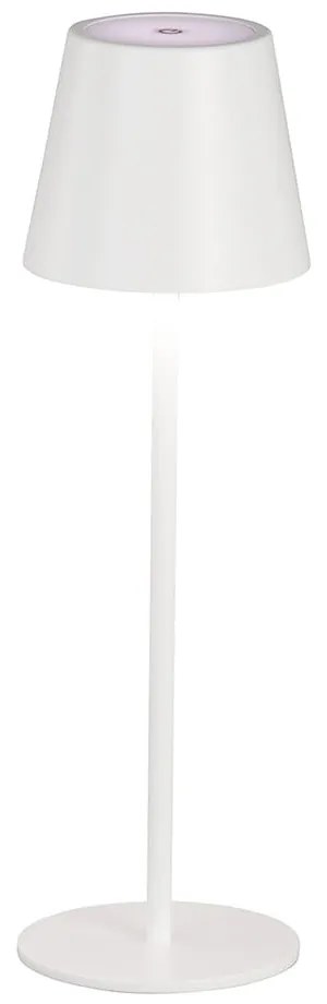 Biała lampa stołowa LED z metalowym kloszem (wysokość 36,5 cm) Viletto – Fischer &amp; Honsel
