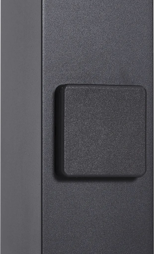 Nowoczesny słupek oświetleniowy zewnętrzny czarny z przydymionym szkłem 70 cm z czujnikiem zmierzchu IP44 - Dania