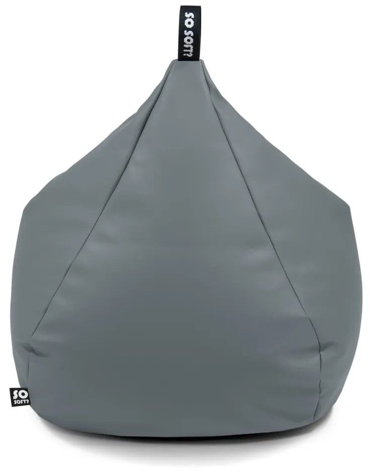 Pomarańczowy worek do siedzenia z imitacji skóry Drop L – So Soft?