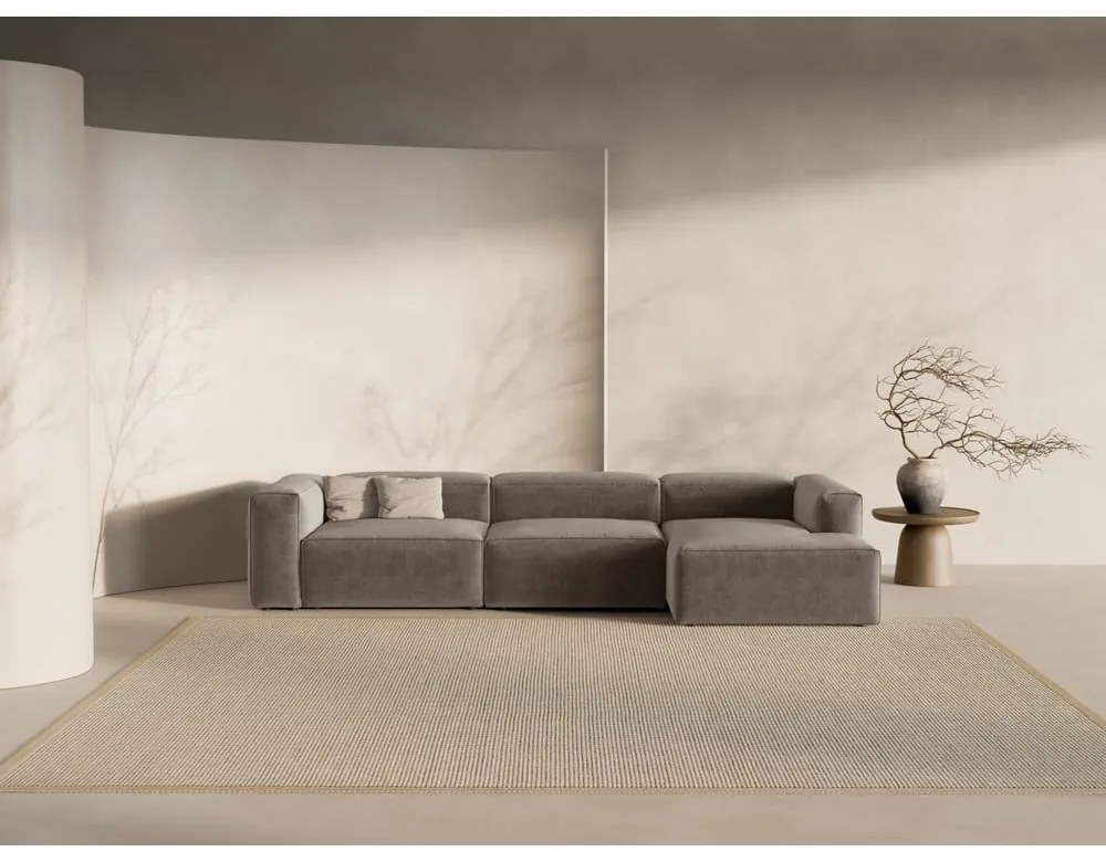 Brązowy narożnik (prawostronny/z szezlongiem) Bergamo – Cosmopolitan Design