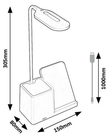 Rabalux 74232 funkcjonalna lampa stołowa LED Cerie, czarny