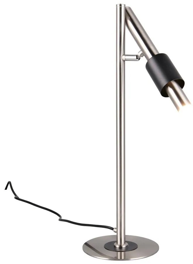 Czarna/w kolorze srebra lampa stołowa LED (wysokość 50 cm) Ikaris – Trio Select