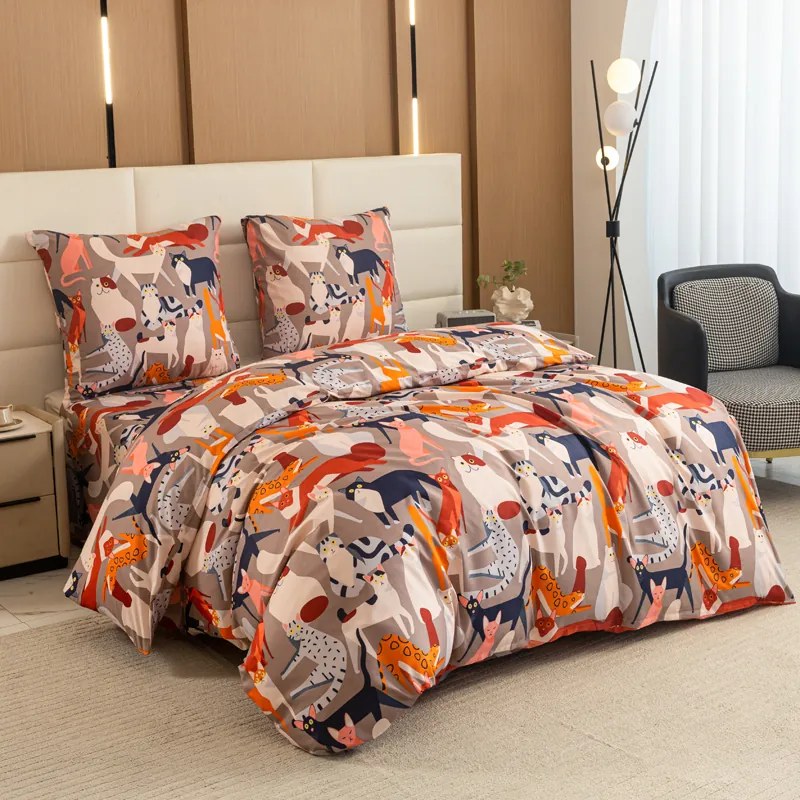 PrzytulneMieszkanie.pl PrzytulneMieszkanie.pl Pościel z mikrofibry CATMOSPHERE kolorowa Rozmiar pościeli: 70 x 90 cm | 140 x 200 cm