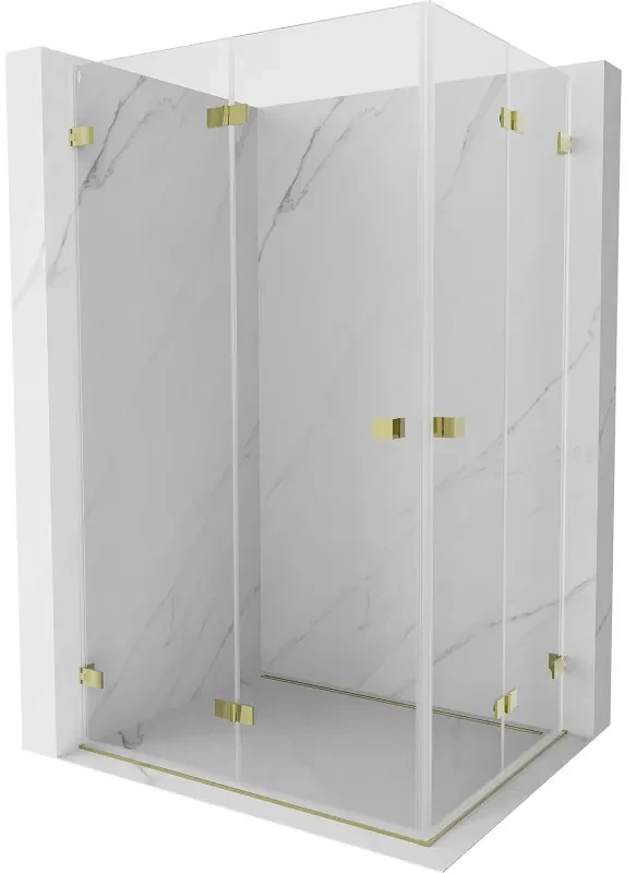 Mexen Lunar-F Duo kabina prysznicowa składana 90 x 85 cm, transparent, złota - 836-090L-085P-50-00