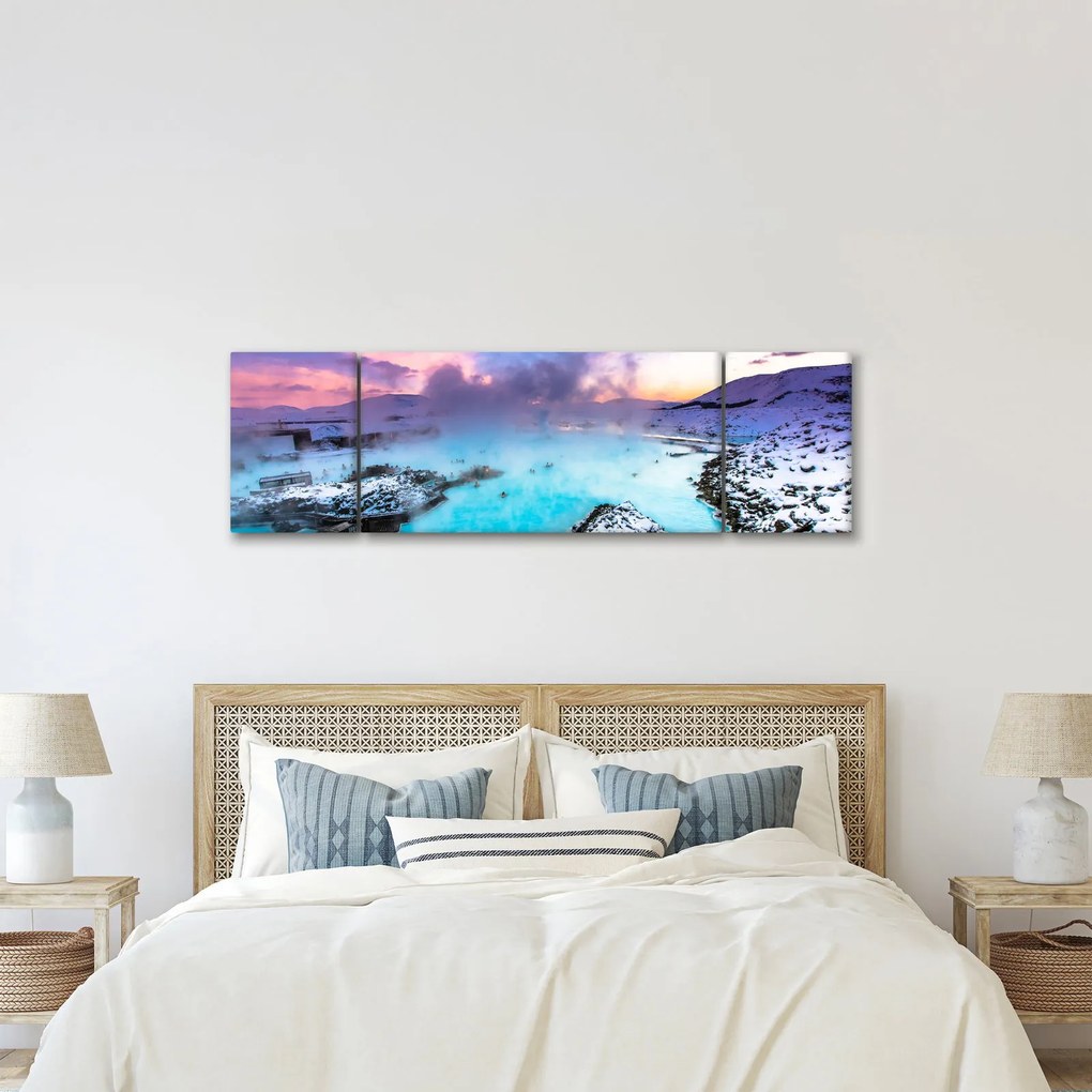 Obraz - Błękitna laguna na Islandii (170x50 cm)