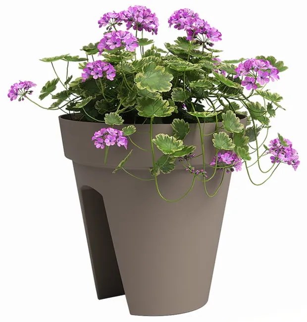Wisząca doniczka na balustradę z plastiku z recyklingu ø 30 cm Capri – Artevasi