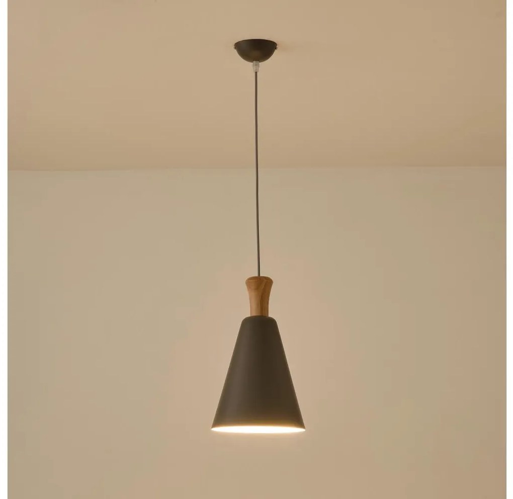 Żyrandol na lince 1xE27/15W/230V szary śr. 20 cm