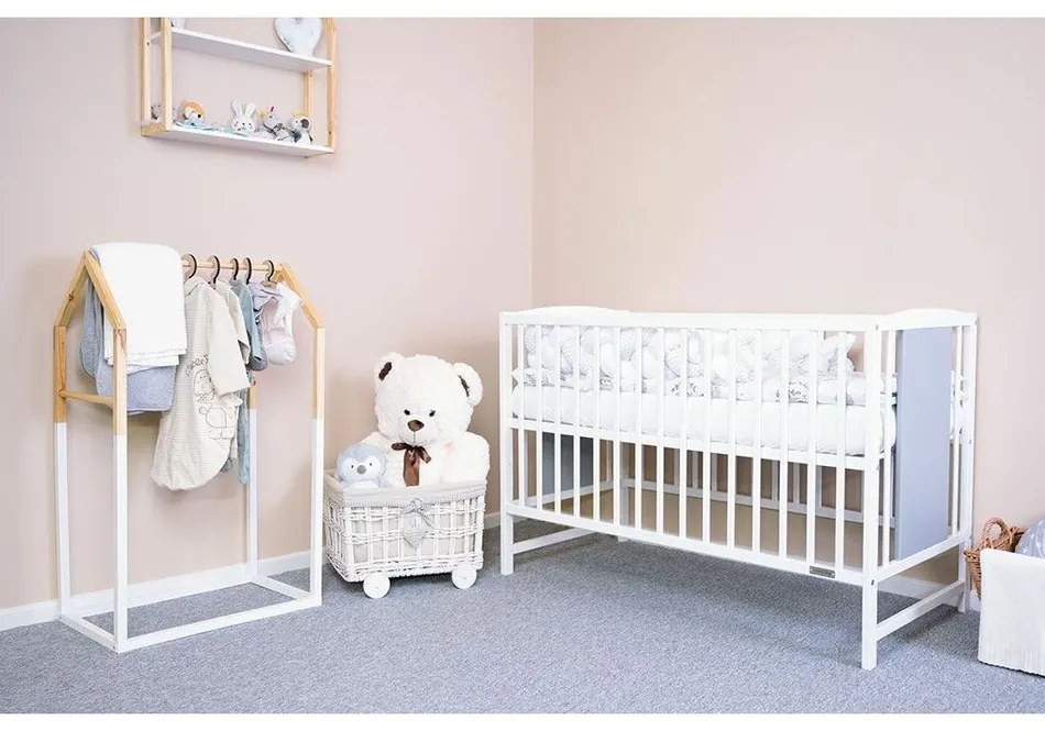 New Baby Łóżeczko dziecięce Polly, biało-szare