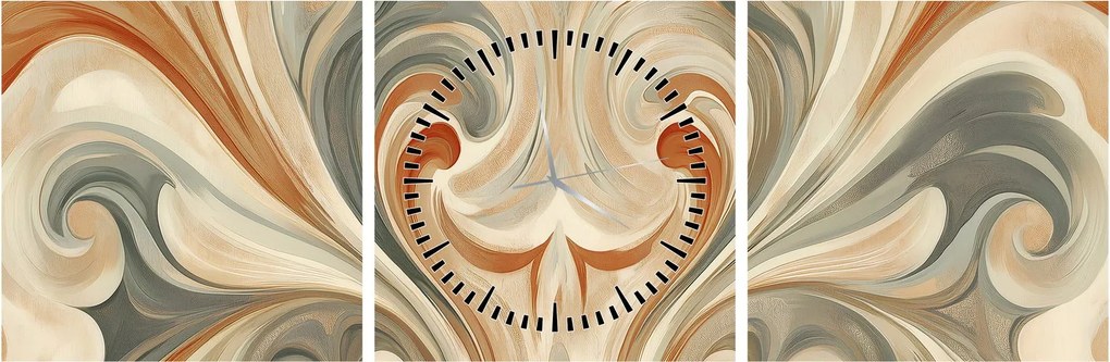 Obraz - Wiry w ziemistych barwach (z zegarem) (90x30 cm)