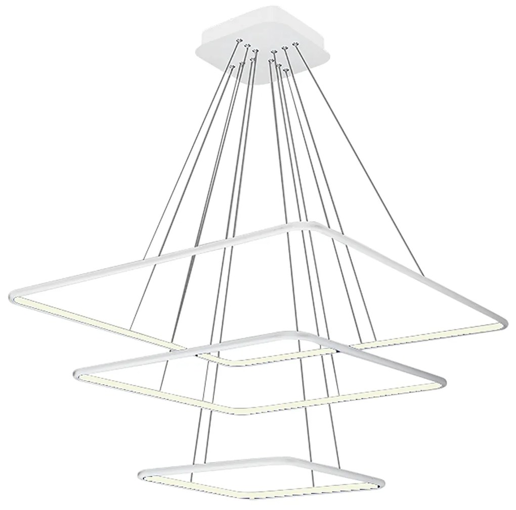 LAMPA WISZĄCA nowoczesna geometryczna biała NIX WHITE 117W LED