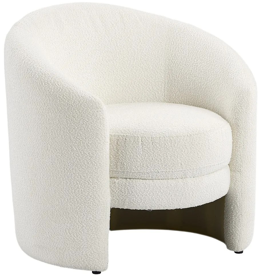 Fotel okrągły z białej bukli - RUOTO