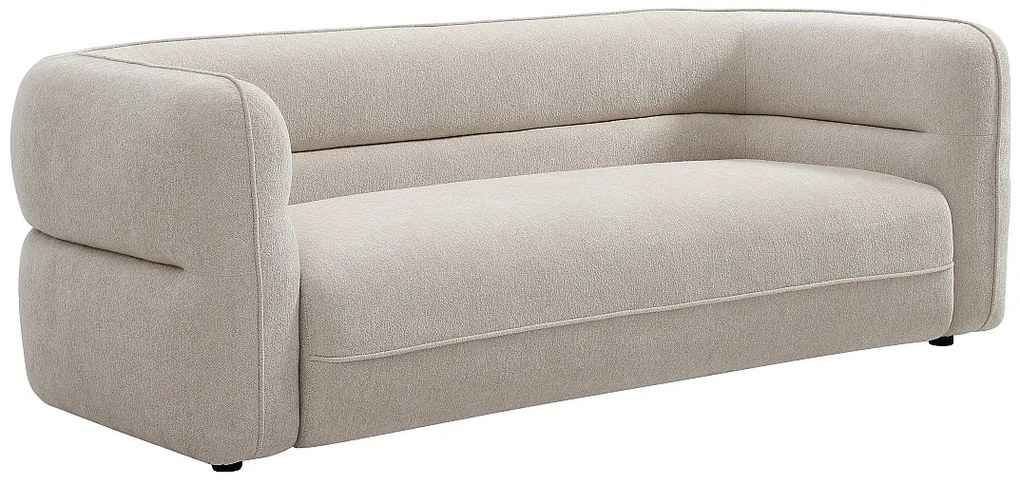 Kanapa 3-osobowa z beżowej tkaniny szenilowej TALIENA