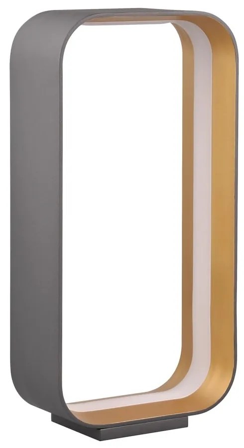 Czarna lampa stołowa LED ze sterowaniem głosowym/mobilną aplikacją i metalowym kloszem (wysokość 41 cm) Cizione – CINQUE