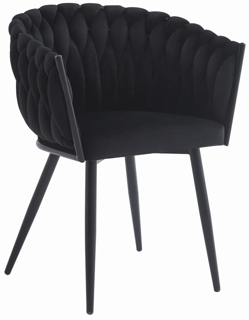 Czarny fotel do jadalni ORION VELVET z czarnymi nogami