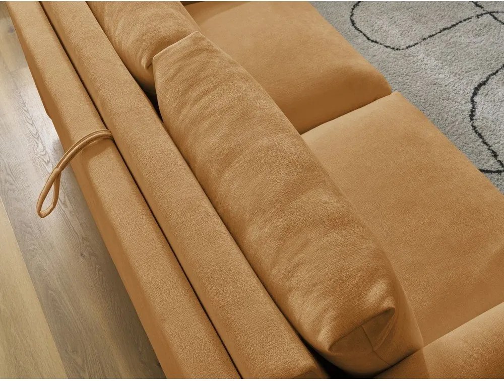 Musztardowa sofa do spania/rozkładana 200 cm Cocoone – Bobochic Paris