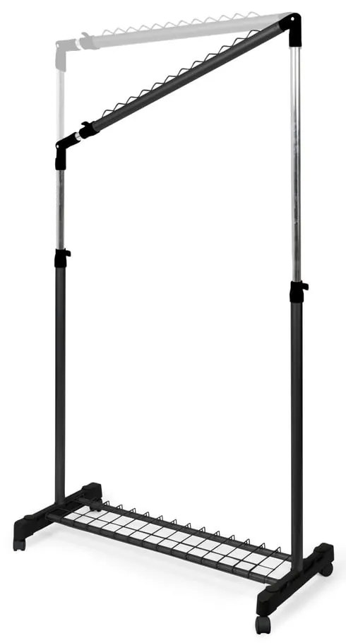 Czarny metalowy teleskopowy/na kółkach stojak na ubrania Under Stairs – Compactor