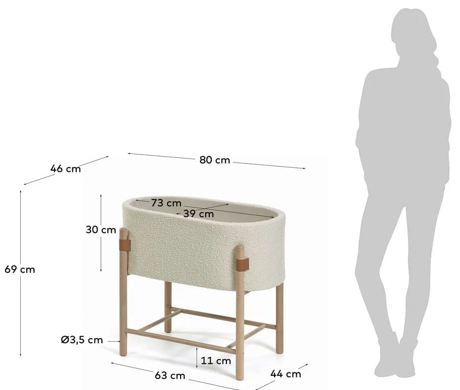 Białe łóżeczko 39x72 cm Adara – Kave Home