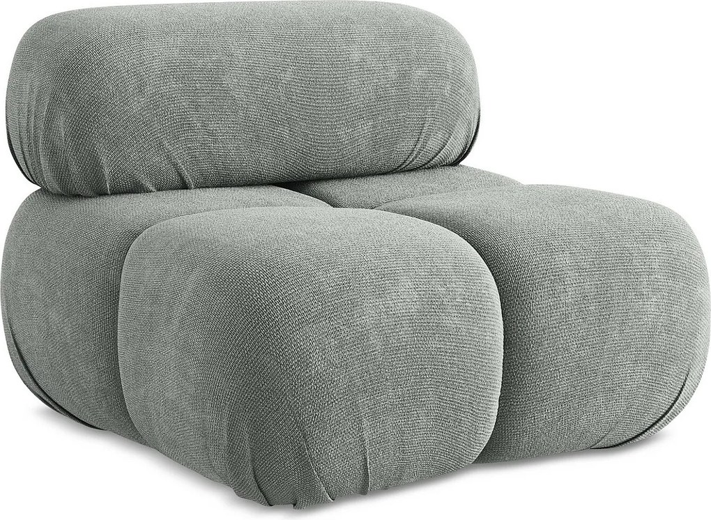 Fotel - z tkaniny szenilowej - szary - LOKUA