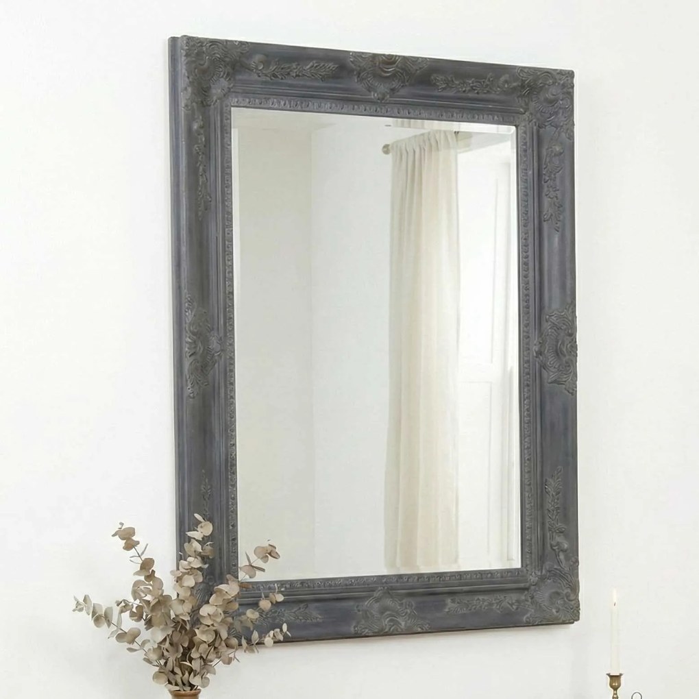 Lustro, drewniana, grafitowa rama 107x76cm