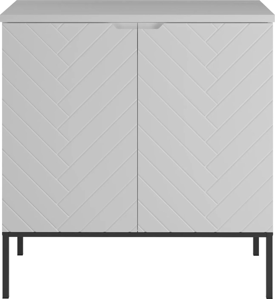 Szafka pod umywalkę nablatową Aspen 08, biały mat/czarny, 80 cm - zestaw 1